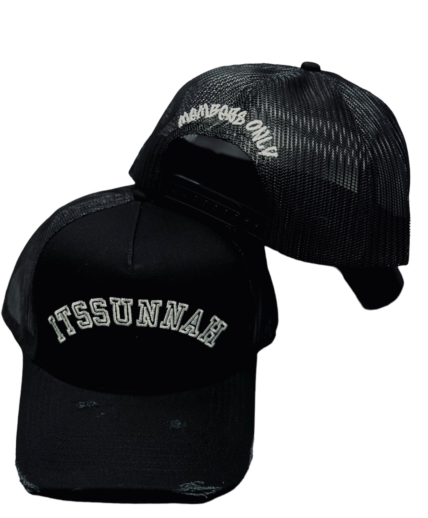 [ITSSUNNAH] DISTRESSED TRUCKER - BLACK