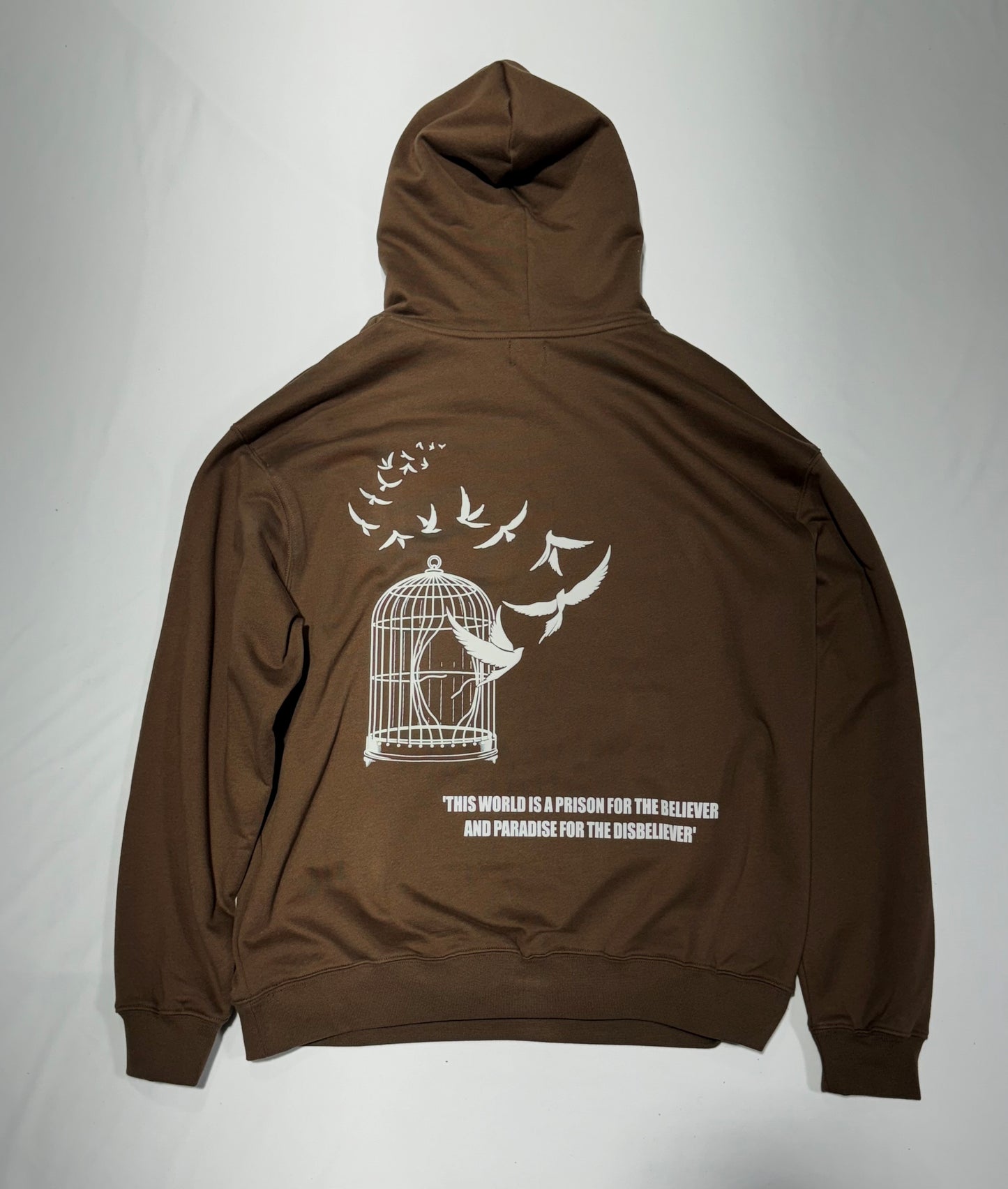 [PRISONER] OVERSIZED HOODED SWEATSHIRT - CHOCOLATE BROWN