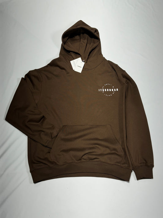 [PRISONER] OVERSIZED HOODED SWEATSHIRT - CHOCOLATE BROWN