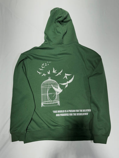 [PRISONER] OVERSIZED HOODED SWEATSHIRT - HUNTER GREEN